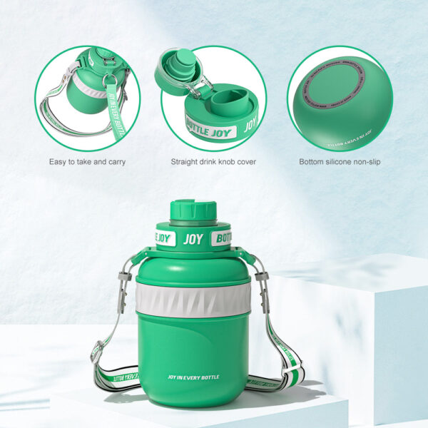BOTTLE JOY Stainless-Steel Water Bottle: Leakproof Lid, Perfect Sip, Double Insulated, Eco-Friendly, Dishwasher Safe & Stylish Strap (Sea Turtle, 32/48 oz) - Image 5