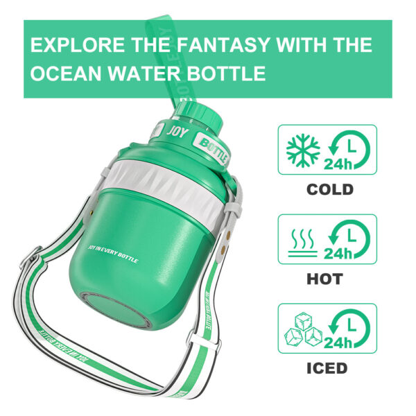 BOTTLE JOY Stainless-Steel Water Bottle: Leakproof Lid, Perfect Sip, Double Insulated, Eco-Friendly, Dishwasher Safe & Stylish Strap (Sea Turtle, 32/48 oz) - Image 6