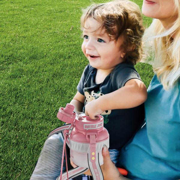 BabyJoy 16oz Stainless-Steel Water Bottle: Leakproof Lid,  Stylish Strap, Kids Water Bottle - Image 12